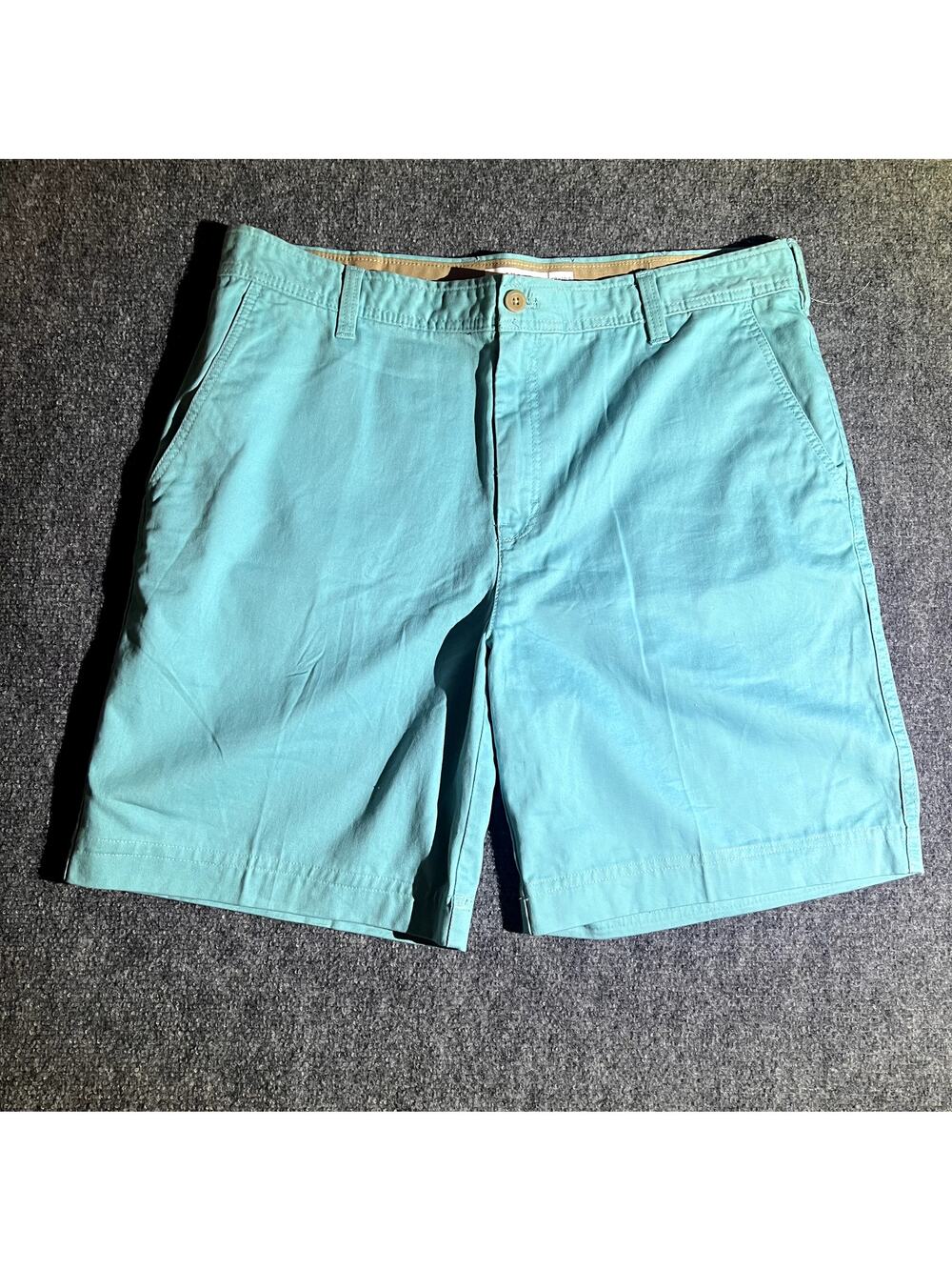 IZOD Saltwater Shorts Mens 38 Blue Chino Flat Front Casual Cotton Stretch 10.5"